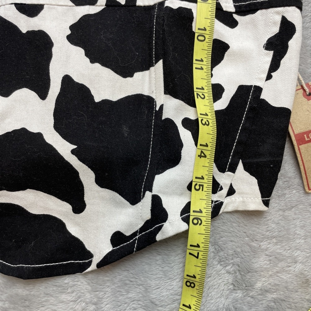 NWT Lone Star Womens Cow Print Cropped Bustier Top Sz L Smocked Western Festival - Picture 9 of 9